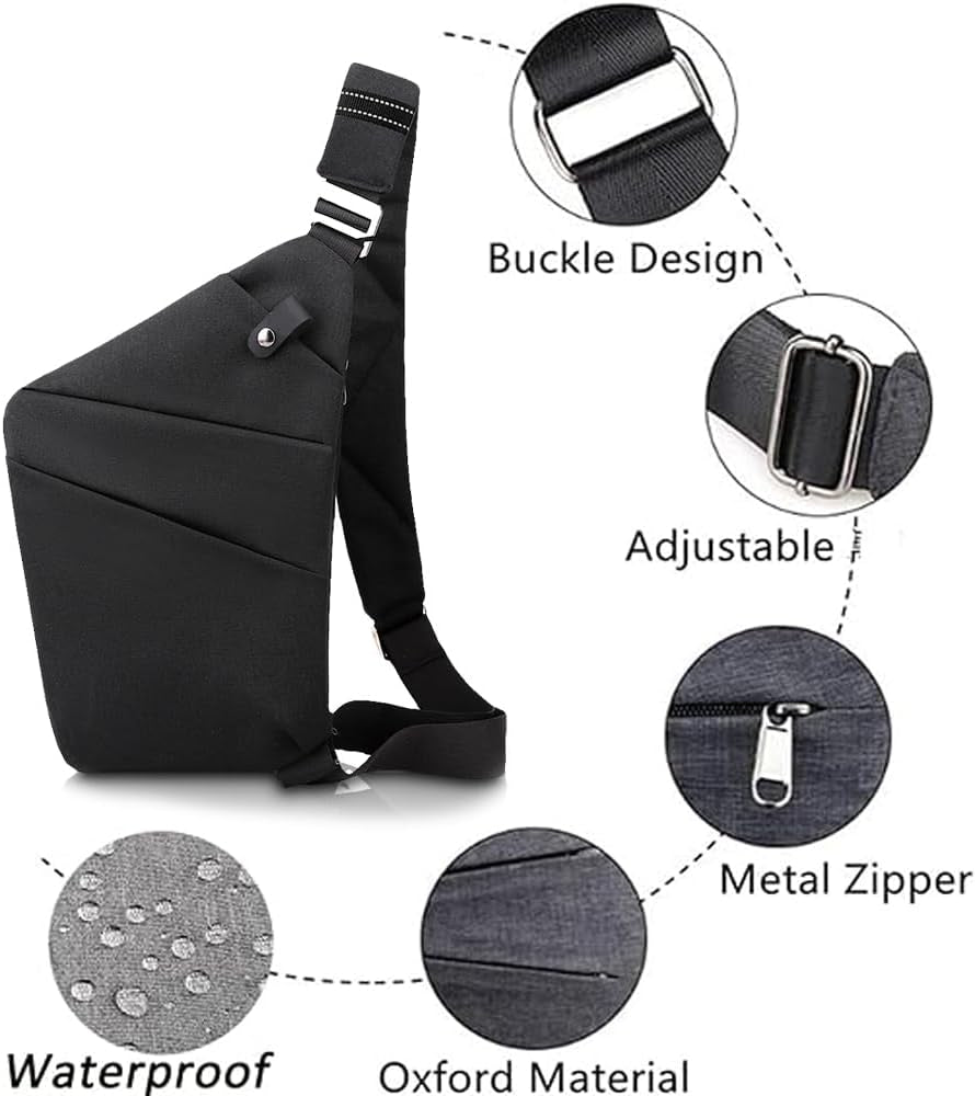 Sling Bag,North Carry Slim Sling Bag,Anti-Theft Waterproof Shoulder Bag Backpack
